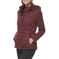 CALVIN KLEIN - Chaqueta roja ligera de técnica mixta