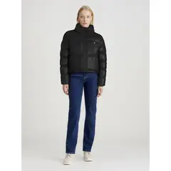 CALVIN KLEIN - Chaqueta negra de plumas cropped
