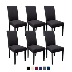 KARYTEX - Funda Protector Silla Comedor Elástico Completo Negro x6 Puestos