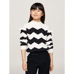 TOMMY HILFIGER - Saco Niña Tejido De Rayas Con Logo