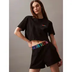 CALVIN KLEIN - Shorts negro negro de estar en casa - Intense Power Pride