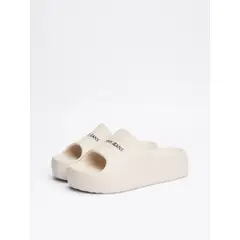 TOMMY HILFIGER - Sandalias beige con plataforma gruesa y logo