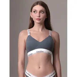 CALVIN KLEIN - Bralette gris con logo distintivo