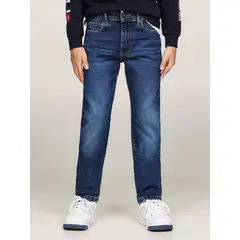 TOMMY HILFIGER - Jeans Azul Niño Rectos Desteñidos Con Lavado Medio