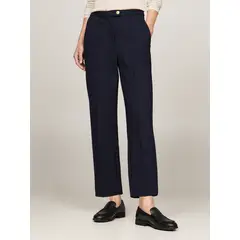 TOMMY HILFIGER - Pantalón azul de corte slim con raya marcada