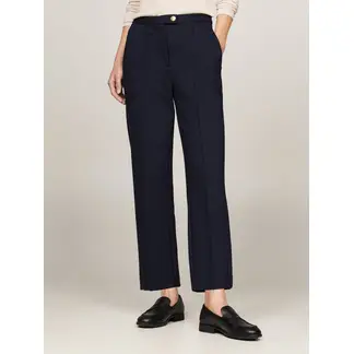 TOMMY HILFIGER - Pantalón azul de corte slim con raya marcada
