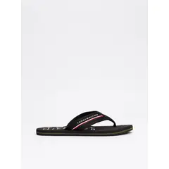 TOMMY HILFIGER - Sandalias negro distintivas con logos