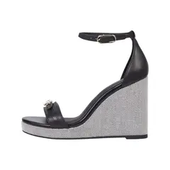 TOMMY HILFIGER - Alpargatas negro con monograma Tommy Hilfiger.