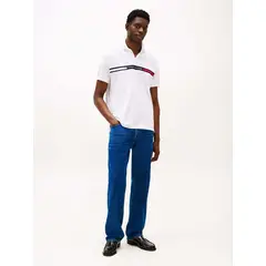 TOMMY HILFIGER - Polo blanco de corte regular con logo en el pecho