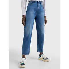 TOMMY HILFIGER - Jeans azul de talle alto con corte globo amplio