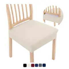 KARYTEX - Funda Protector Silla Comedor Elástico Sentadero Marfil x4 Puestos
