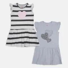 BUBBLE GUMMERS - Vestido Pack X 2 Para Niña Bubblegummers Gris Mary X2
