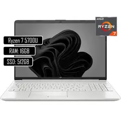 HP - Portatil 15 Amd Ryzen 7 5700u Ram 16gb DDR4 SSD 512gb Pantalla 15.6”