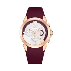 LOIX - Reloj mujer LA1136-5 vinotinto con oro rosa tablero bicolor