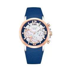 LOIX - Reloj Mujer LA1138-2 Azul con oro rosa, tablero blanco azul