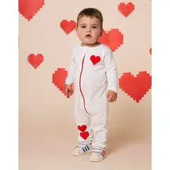 DOSOJOS - Pijama unisex para bebés en 100% algodón peruano corazones