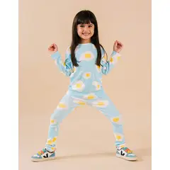 DOSOJOS - Pijama unisex en algodón peruano para niños - estampado huevos