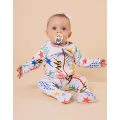 DOSOJOS - Pijama en algodón peruano para bebés estampado rayos
