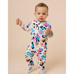 DOSOJOS - Pijama bebés animal print de colores en 100% algodón peruano
