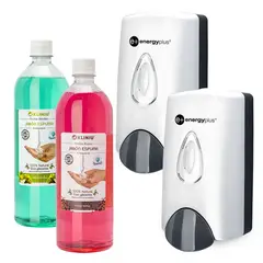 ENERGY PLUS - Kit 2 Dispensadores + 2 Jabones espuma antibact 1000ml
