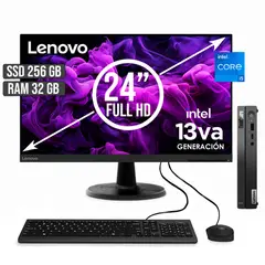 LENOVO - COMPUTADOR THINKCENTRE TINY INTEL CORE I5-13420H SSD 256GB RAM 32GB LED24