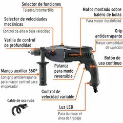 GENERICO - Rotomartillo 1/2" 1200 W industrial Truper