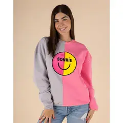 DOSOJOS - Buzo unisex oversized para adultos en algodón peruano - cara feliz