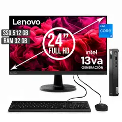 LENOVO - COMPUTADOR THINKCENTRE TINY INTEL CORE I5-13420H SSD 512GB RAM 32GB LED24