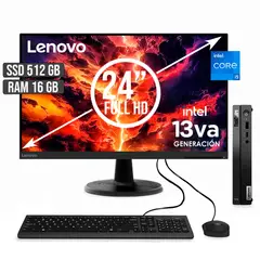 LENOVO - COMPUTADOR THINKCENTRE TINY INTEL CORE I5-13420H SSD 512GB RAM 16GB LED 24