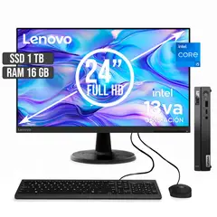 LENOVO - COMPUTADOR THINKCENTRE TINY INTEL CORE I5-13420H SSD 1TB RAM 16GB LED 24
