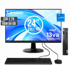 LENOVO - COMPUTADOR THINKCENTRE TINY CORE I5-13420H SSD 2TB RAM 64GB LED 24