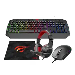 HAVIT - Teclado con mouse y diademas Combo kb501