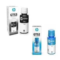 HP - Combo De Botella De Tintas Gt53 Negra + Gt52 Cian