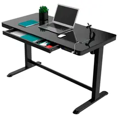 GENERICO - Escritorio Ajustable Tauret Rising Crystal Desk Negro 1 Motor