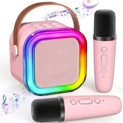 ONE PIXEL - Mini Parlante Karaoke 2 Bluetooth Inalambrico Luces RGB Rosa