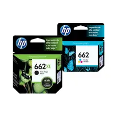 HP - Combo De Tintas 662XL Negro Y 662 Tricolor