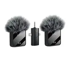 GENERICO - Micrófono De Solapa Doble Multireceptor 3en1 F11 Cortaviento