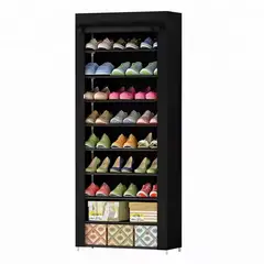 KIDSHOP - Organizador De Zapatos 9 Niveles Armario Desarmable Zapatero negro