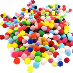 GENERICO - Mini Pompones De 2cm Colores Surtidos X 50 Unidades