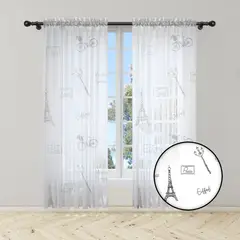 ADVANCE - Pack x2 Cortina Eiffel en Velo Muselina 3 mts x 2.10 mts Dividido