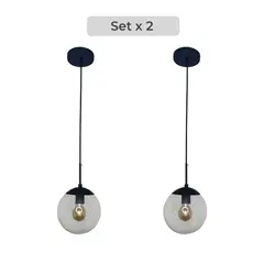 GENERICO - Set x2 Lámpara Clásica colgante con Diseño de Bomba Flotante