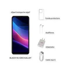 KALLEY - Celular Black 5 256GB 5G Gris