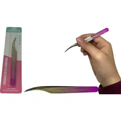 MAZUGI - Pinza curva ideal para pestañas perfecta para pestañas pelo a pelo