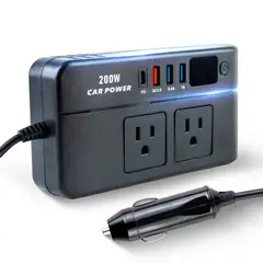 ENERGY PLUS - Inversor de Corriente para Automóvil 200W 12V a 110V con USB