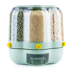 CHEF MASTER - Dispensador De Alimentos Giratorio para Granos y Cereales Verde