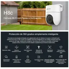 EZVIZ - CÁMARA DE SEGURIDAD CS-H8C-R100-1J4WKFL H8C CON RESOLUCIÓN 4MP