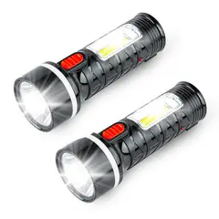 ENERGY PLUS - Set x2 Linterna Recargable LED Portátil Enchufe Integrado