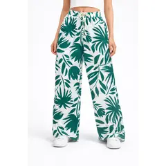 YOGA & GYM - Pantalon Palazzo Estampado con bolsillos Talla Unica