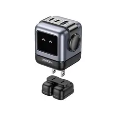 UGREEN - Cargador Carga Rapida Robot Nexode 65W 3 Puertos - Gris