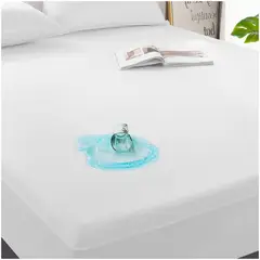 ONE PIXEL - Protector De Colchon Impermeable Antifluidos Doble Basico Blanco